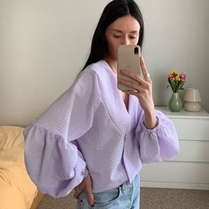 Local Woman - Agnes Blouse - Lavender - Small - New